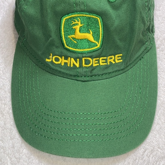 John Deere green cotton adjustable embroidered logo baseball hat - Picture 2 of 6